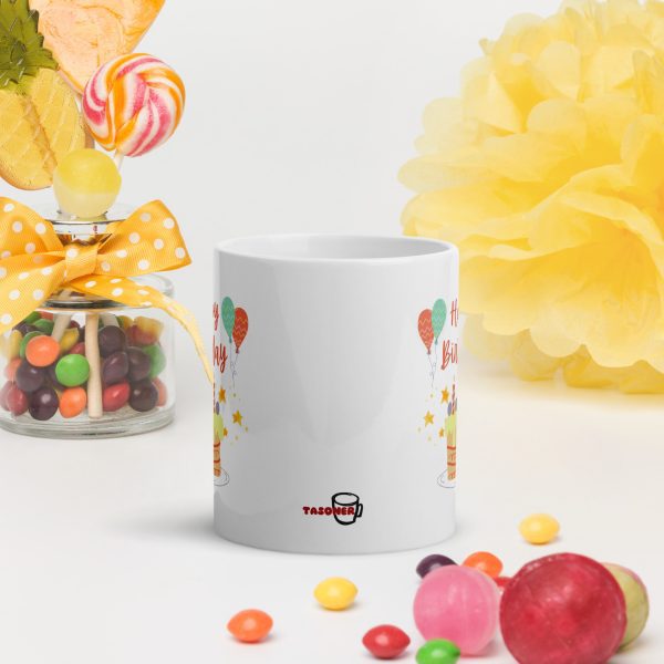 taza de ceramica happy birthday