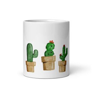 taza blanca cactus