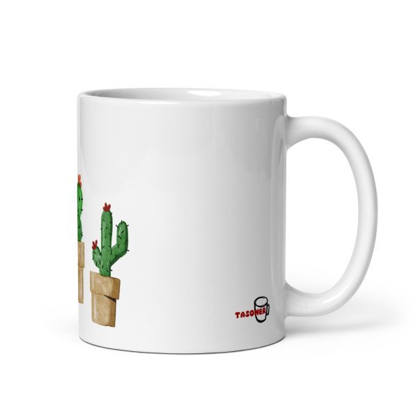 taza cactus blanca